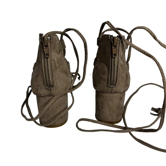 Madden Girl Loverrr Shoes Womens 8 M Tan Criss Cross Up Leg Heel Suede - Picture 9 of 12